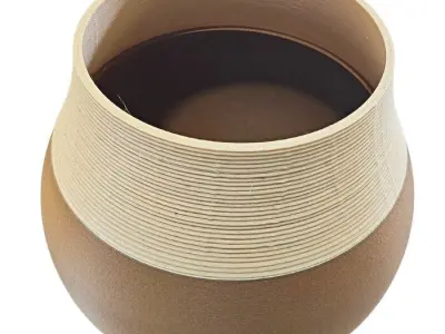 Two-part textured bottle vase 3 3D print model