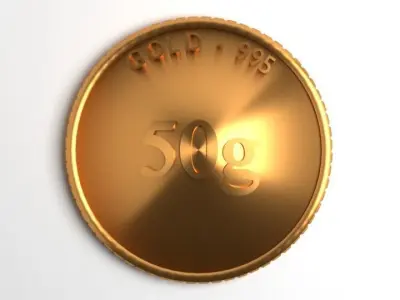 Goldcoin 50gram 3D model