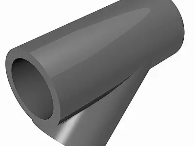 PVC Tees 45 Degrees - Socket Ends -  Free 3D model