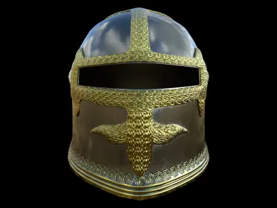 Medieval knight helmet warrior 3D model purchase