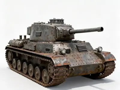 WWII Heavy Tank 3D Model 3D Model Low-poly 3D model