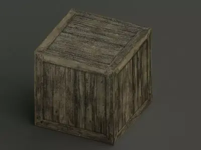 Realistic Wooden Box Free 3D model