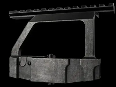 AK Scope Rail Side Mount Kalashnikov Assault Rifle Game Ready Low-poly 3D model