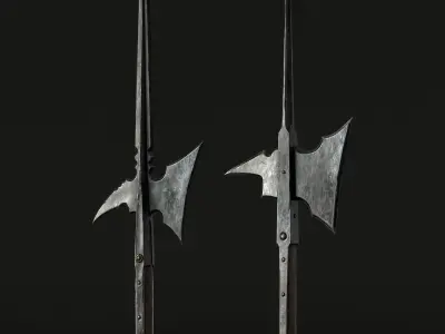 Medieval Halberd - PBR Asset Low-poly 3D model