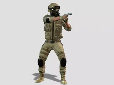 Combat Police Officer Character 3D model
