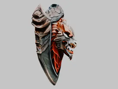 Detailed 3D model of a medieval shield Low-poly 3D model