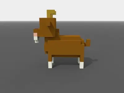 Voxel Goat Low-poly 3D model purchase