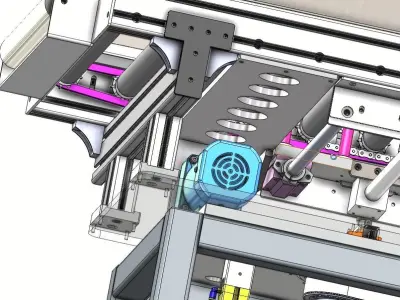 90Deg Powered Section Pallet Transfer Table Chain Conveyor 3D model