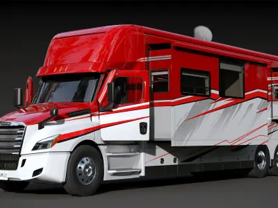 Cascadia Freightliner Motorhome XL45 2025 Low-poly 3D model