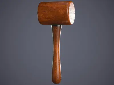Wooden Mallet Low-poly 3D model buy