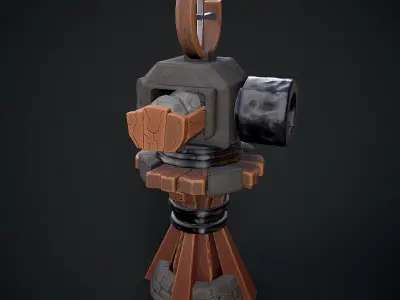 Tower Cannon Low-poly 3D model purchase