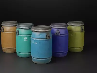 Barrel Plastic Low-poly 3D model