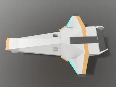 Sci-fi Space Aircraft SA-1 Low-poly 3D model