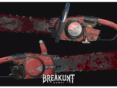 Animated Chainsaw - 3 assets 3D model
