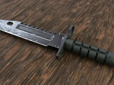 Tactical Knife Low-poly 3D model order