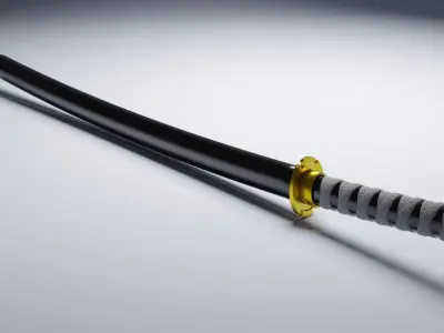Katana sword Low-poly 3D model 8