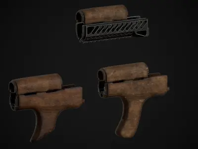 AKM-AK74 Attachments Vol 01 Low-poly 3D model