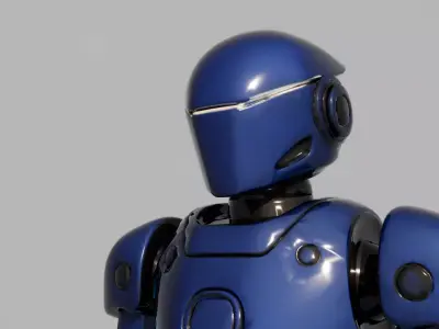 Mini Task Force Blue Articulated Robot Low-poly 3D model