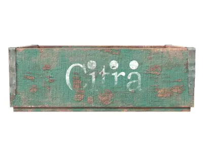Old Citra beer wooden crate Low-poly 3D model