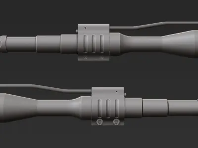 AR15 - M4A1 - barrel and gas block  - NATO - High-poly 3D model