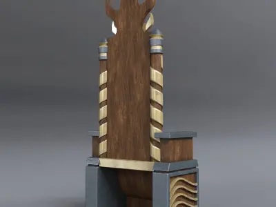 THRONE-1 golden throne 3D model