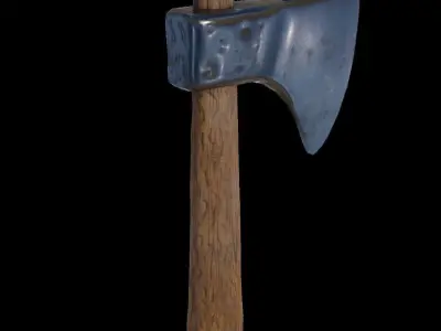 Stylized Melee Weapon Axe PBR game ready Low-poly 3D model Free low-poly 3D model