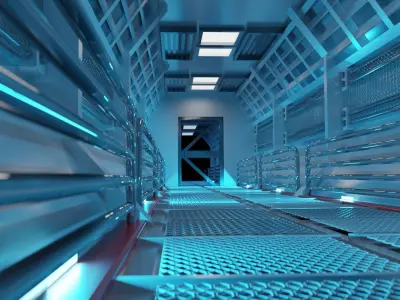 Sci fi corridor Free 3D model 2
