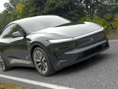 Gray Electric Vehicle Hatchback 3D model