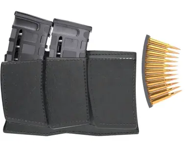 magazine pouch and bullet clip 3D model 3D model
