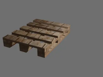 Wooden Pallet Low-poly 3D model