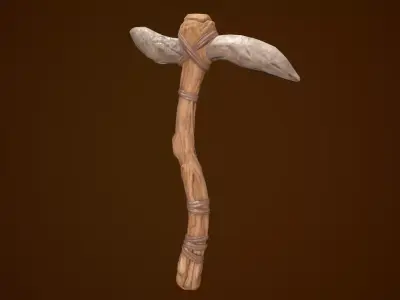 Stylized Pickaxe Low-poly 3D model purchase