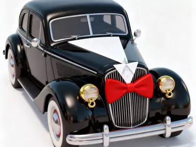 The Groom Vintage Tuxedo Car 3D Model Low-poly 3D model