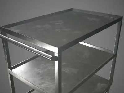 Trolley Stainless Steel PBR Game Ready  Low-poly 3D model