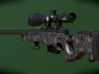 AWP sniper rifle Low-poly 3D model