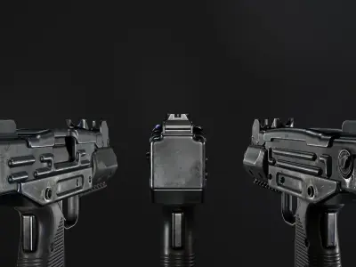 Mini Uzi - Game Ready PBR Asset Low-poly 3D model