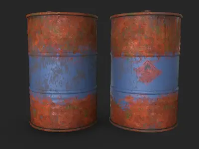 Rust barrel Low-poly 3D model