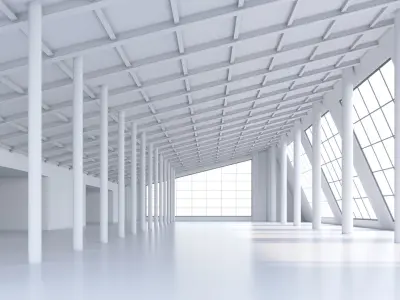 6 lowpoly interior space 3D Model Pack