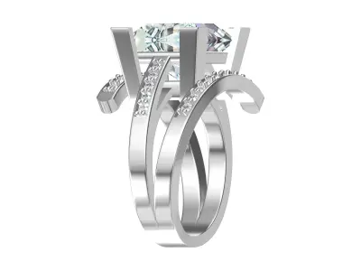 Princess Art Deco Ring 3D print model shop