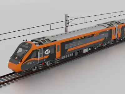 Train 18 Vande Bharat Express in Saffron Black Livery 3D model