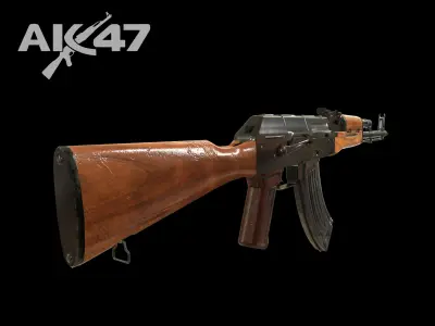 russian rifle ak47 Kalashnikov  low poly   Low-poly 3D model