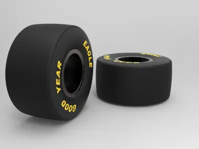 Rear wheel of dragster 3D model