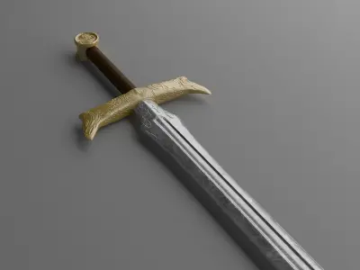 Warrior Medieval Sword Low-poly 3D model