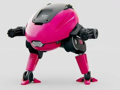 MILITARY BOT B-6000 Rigged for Unreal Engine - Unity - MIXAMO 3D model