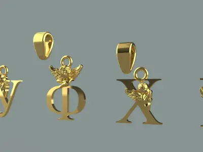 angels and the Russian alphabet 3D print model