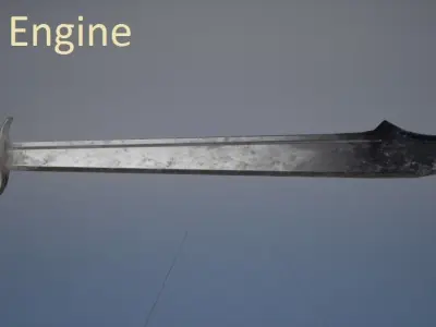Falshion sword Free low-poly 3D model