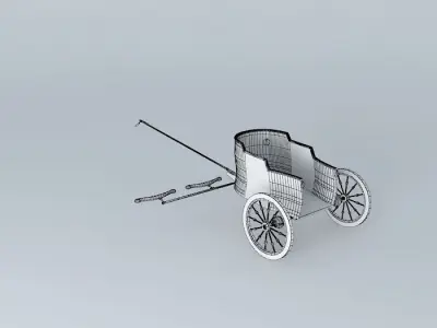 Trolley horse drawn carriage Free 3D model