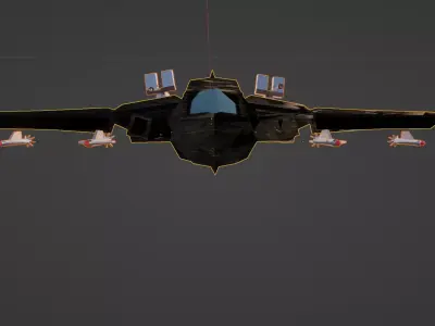 Hunter-Space-Ship Free low-poly 3D model