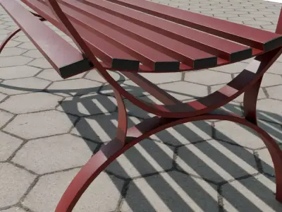 Metal Park Bench  Hard Surface Modeling Free low-poly 3D model