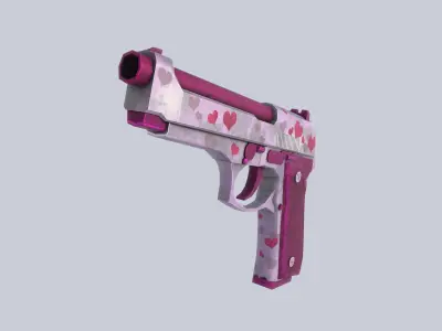 Beretta hearts Low-poly 3D model
