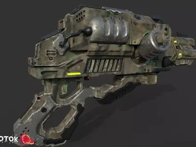 AlienGun spaceship Low-poly 3D model